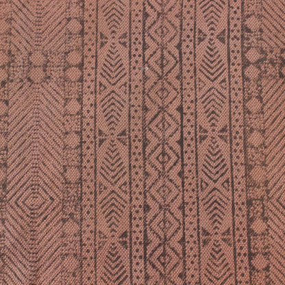 Brown Black Hand block Print Work Abstract Cotton Rug - Indian Rug Store