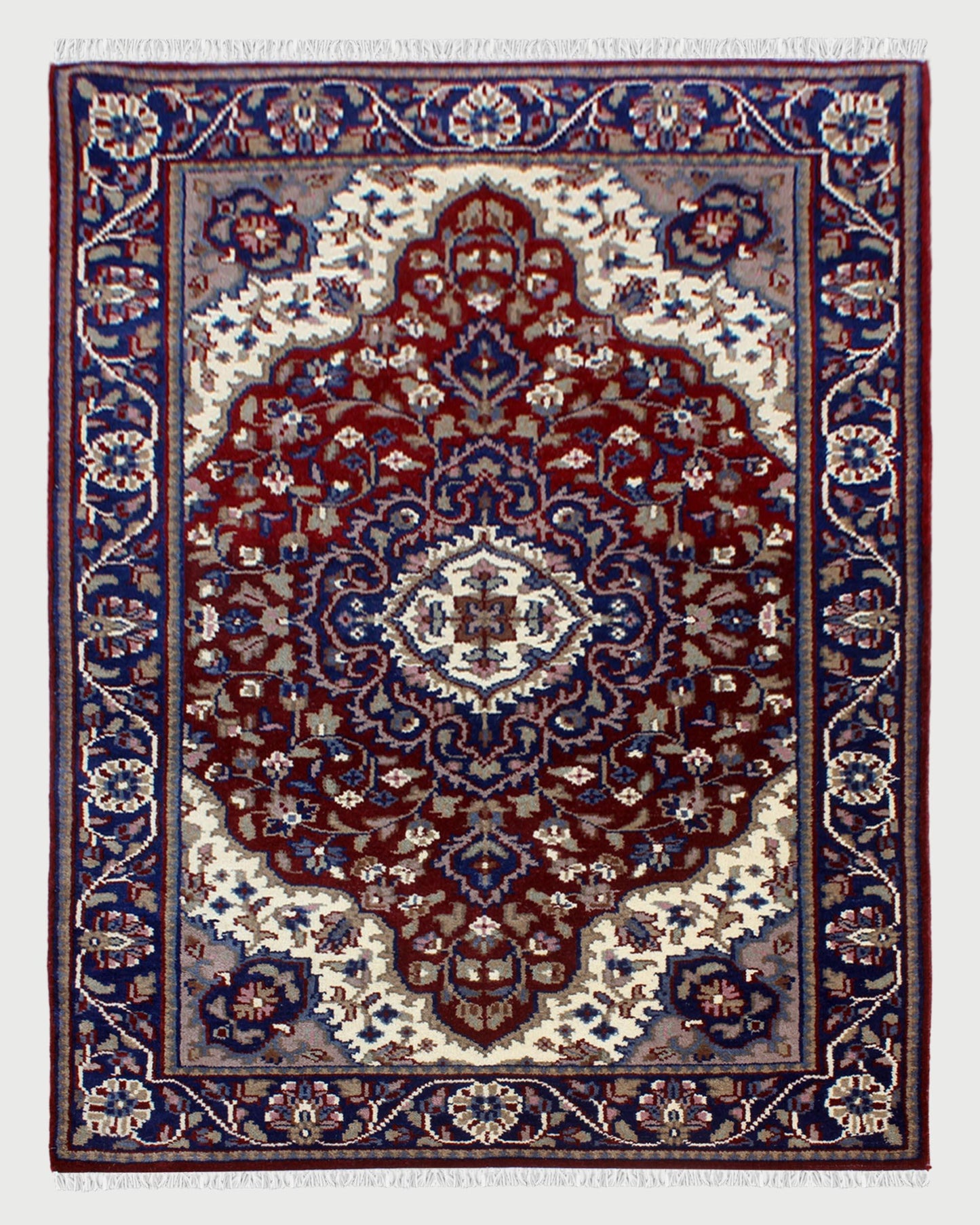 Indian Hand Tufted Blue Wool Rugs 2194