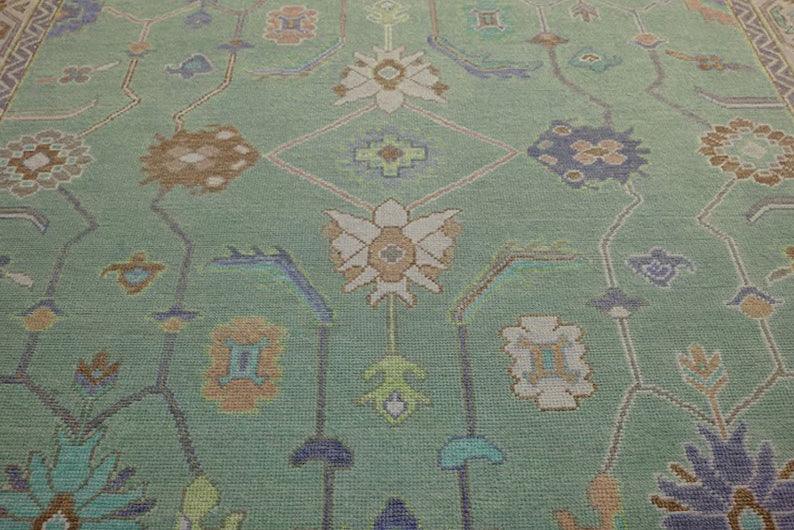 Hand Knotted Wool Multicolor Outdoor Garden Area rug - Indian Rug Store