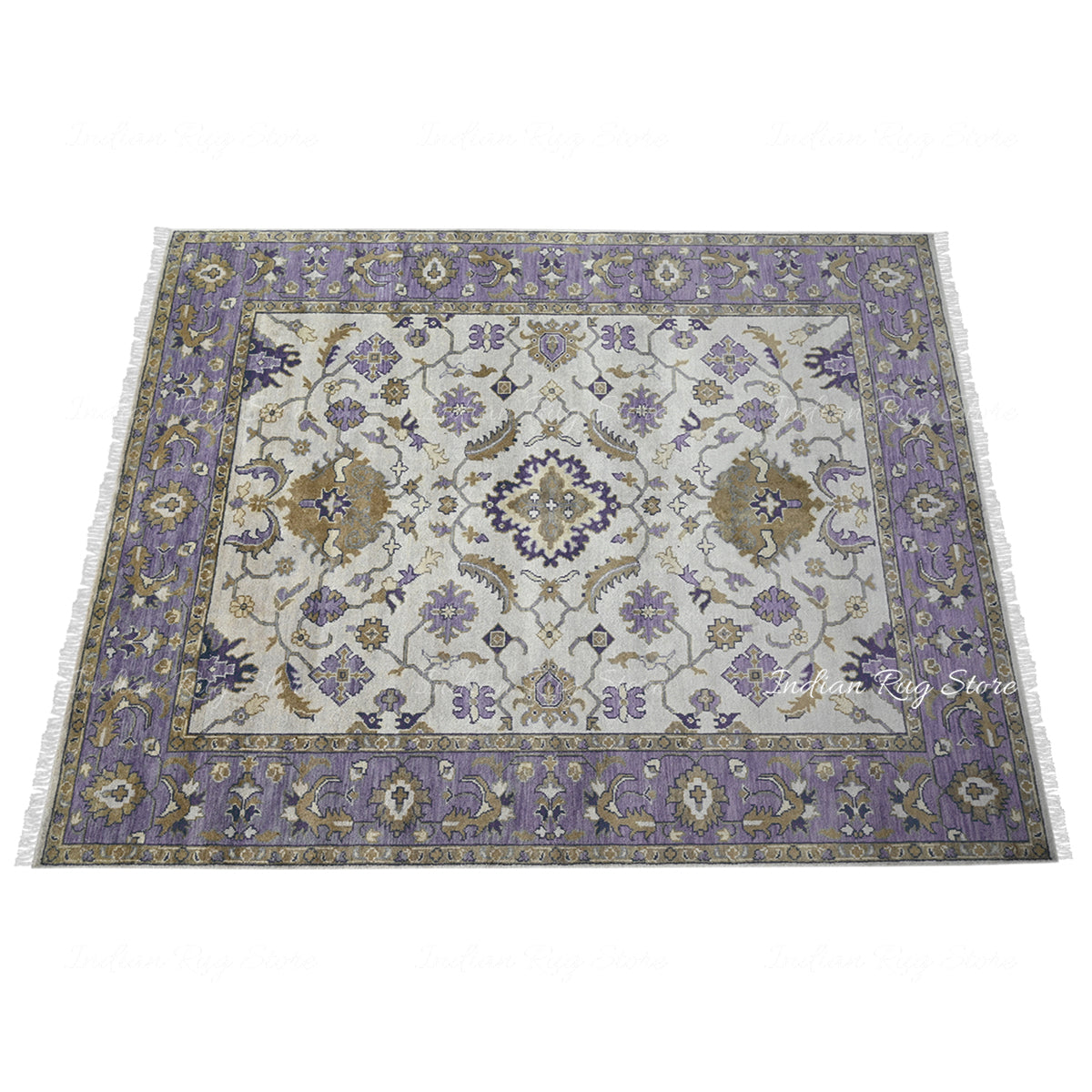 A spacious area featuring an Oushak rug