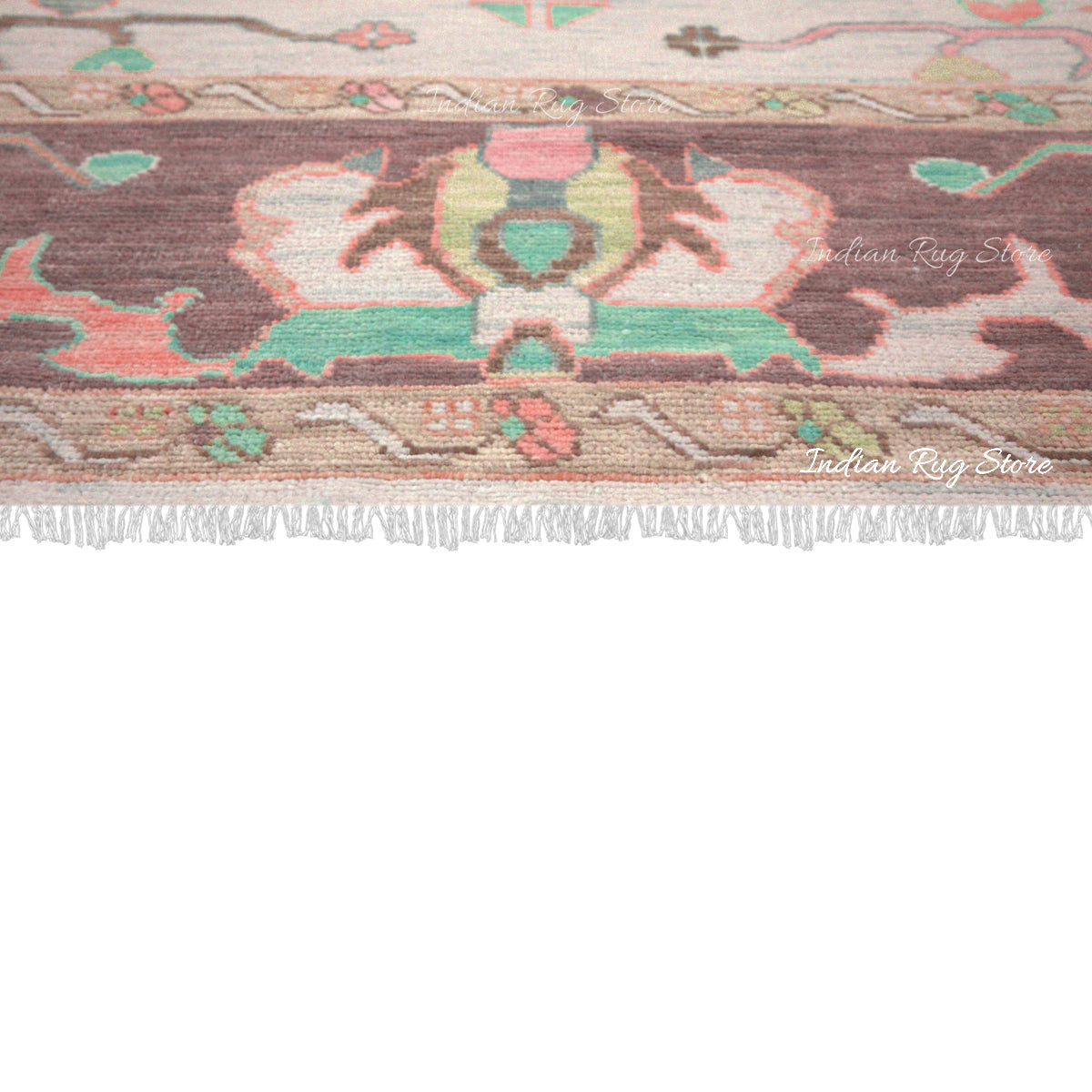 Multicolor Hand Knotted Turkish Wool Laundry Rug