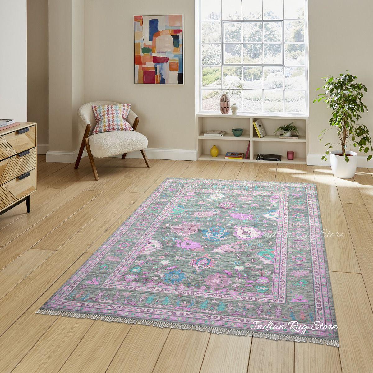 Tinx Living Room Rug Handmade Pink Living Room Rug