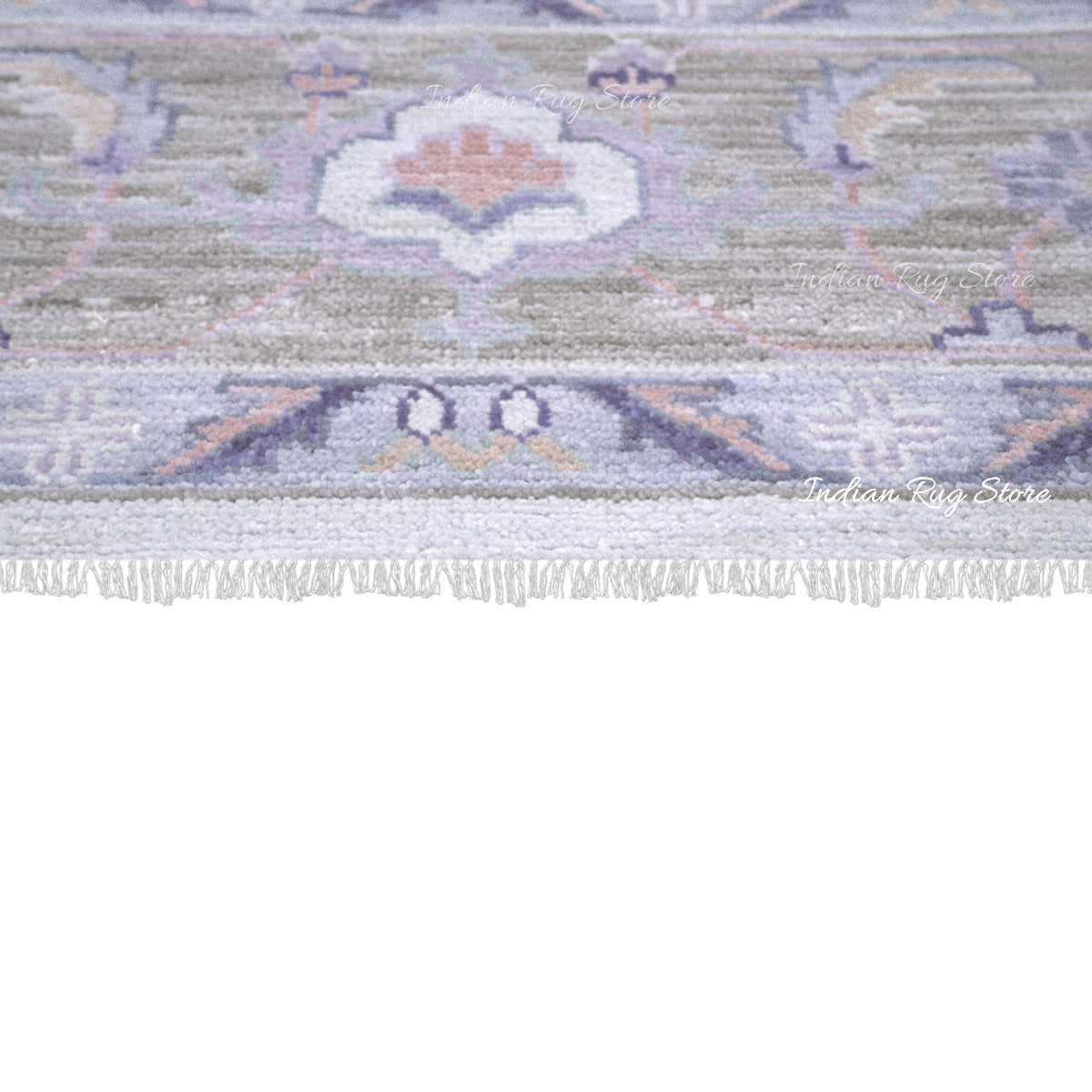 Living Room Hand Knotted wool Purple Multicolor Area Rug