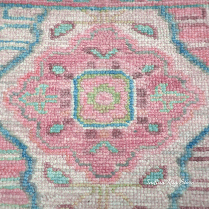 Home Decor Indian Handmade Wool Pink Multicolor Rug