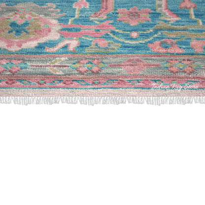 Home Decor Indian Handmade Wool Pink Multicolor Rug