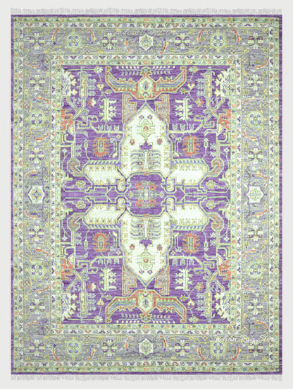 Multicolor Hand Knotted Wool Living Room Area Rug