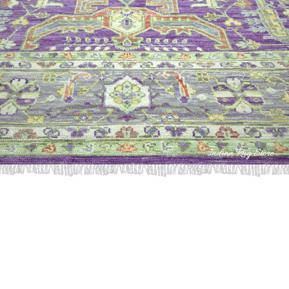 Multicolor Hand Knotted Wool Living Room Area Rug