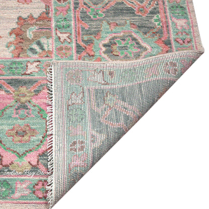 Multicolor Natural Handmade Wool Oushak Rug