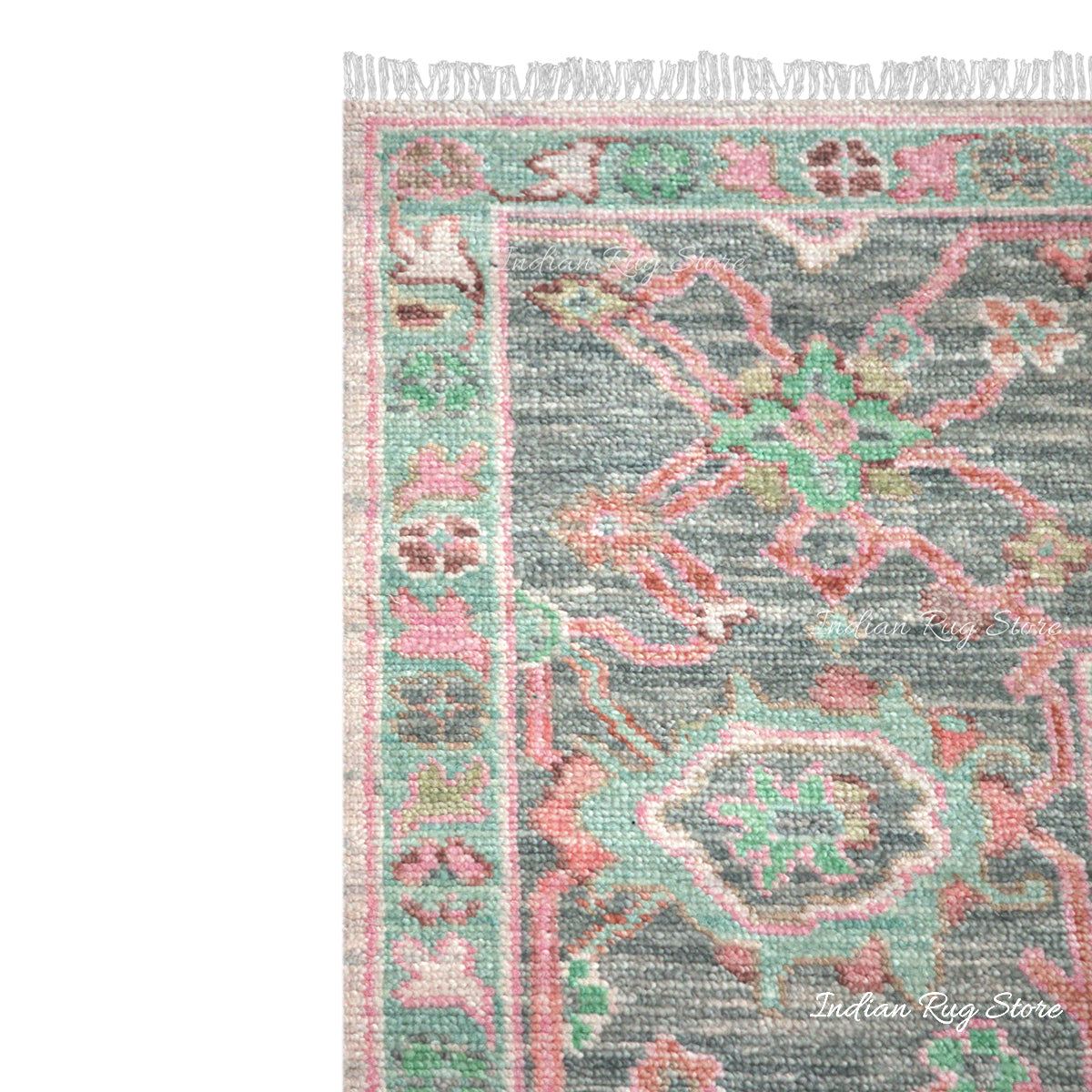 Multicolor Natural Handmade Wool Oushak Rug