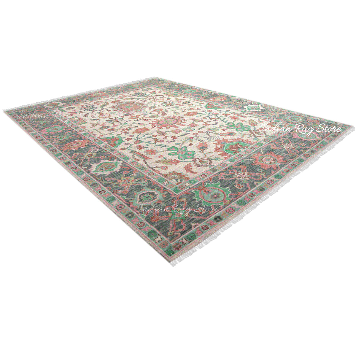 Multicolor Natural Handmade Wool Oushak Rug