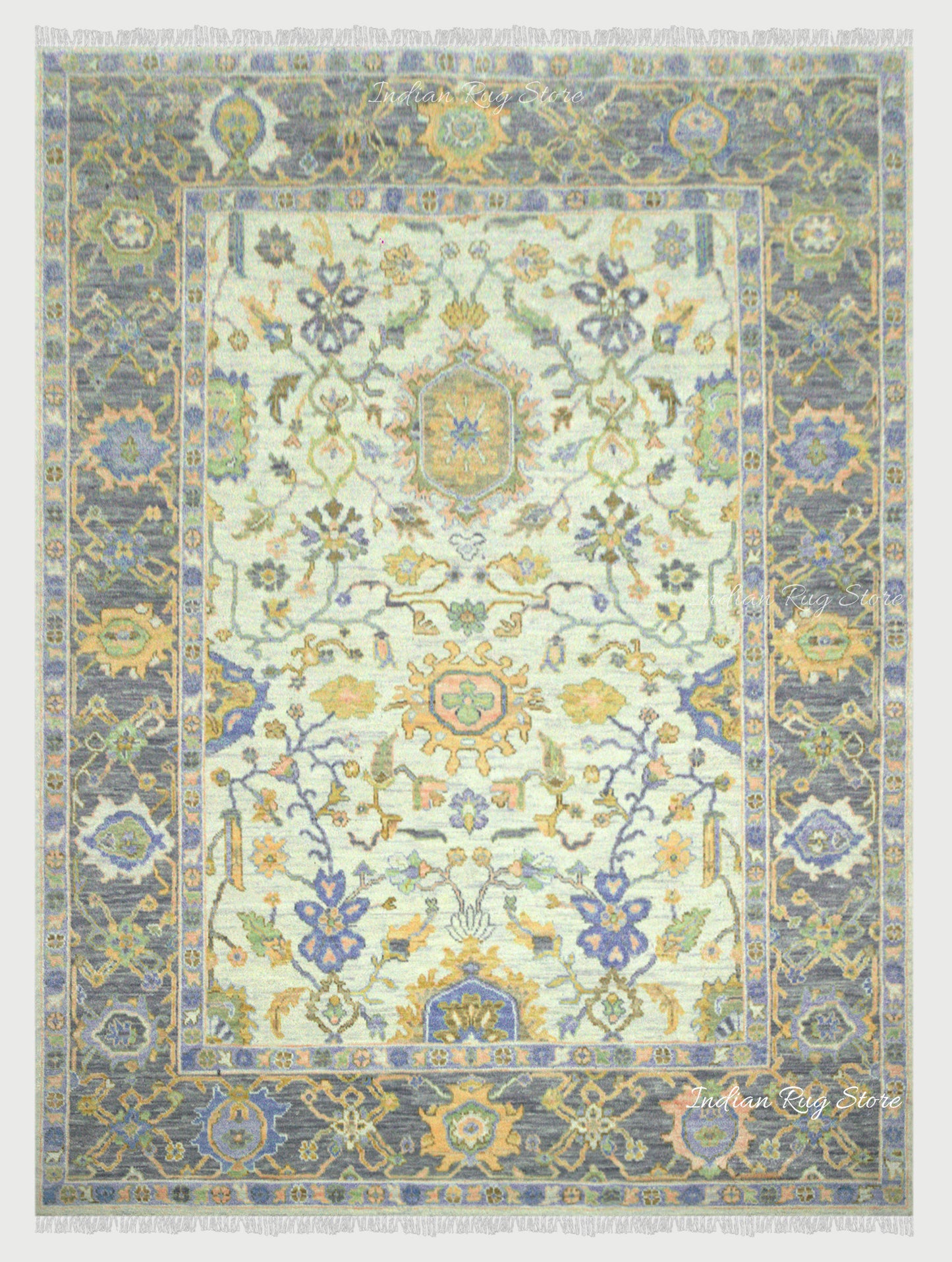 Multicolor Handmade Wool Oushak Multicolor Rug