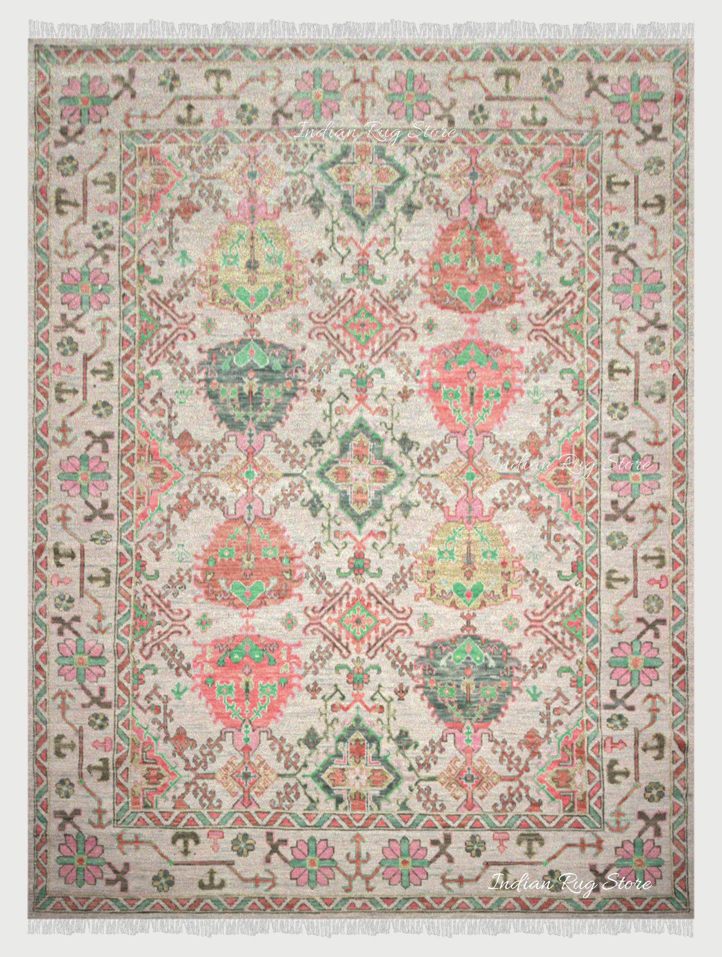 Oushak Wool Traditional Hand Knotted Bedroom Rug