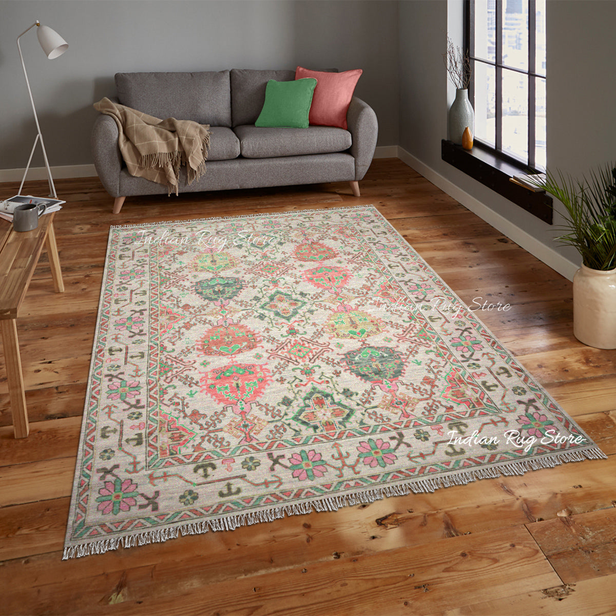 Oushak Wool Traditional Hand Knotted Bedroom Rug