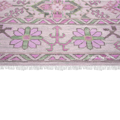 Hand Knotted Beautiful Natural Wool Oushak Rug