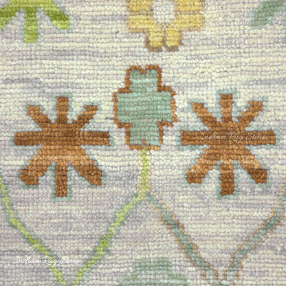 Oushak for Living Room Hand Knotted Green Wool Rug