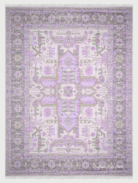 Natural Light Purple Wool Entrance Rug