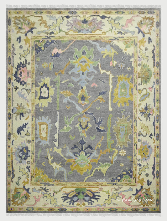 Natural Handmade Bedroom Oushak Wool Traditional Rug