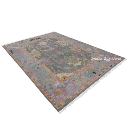 Hand Knotted Modern Oushak Bed Room Wool Rug