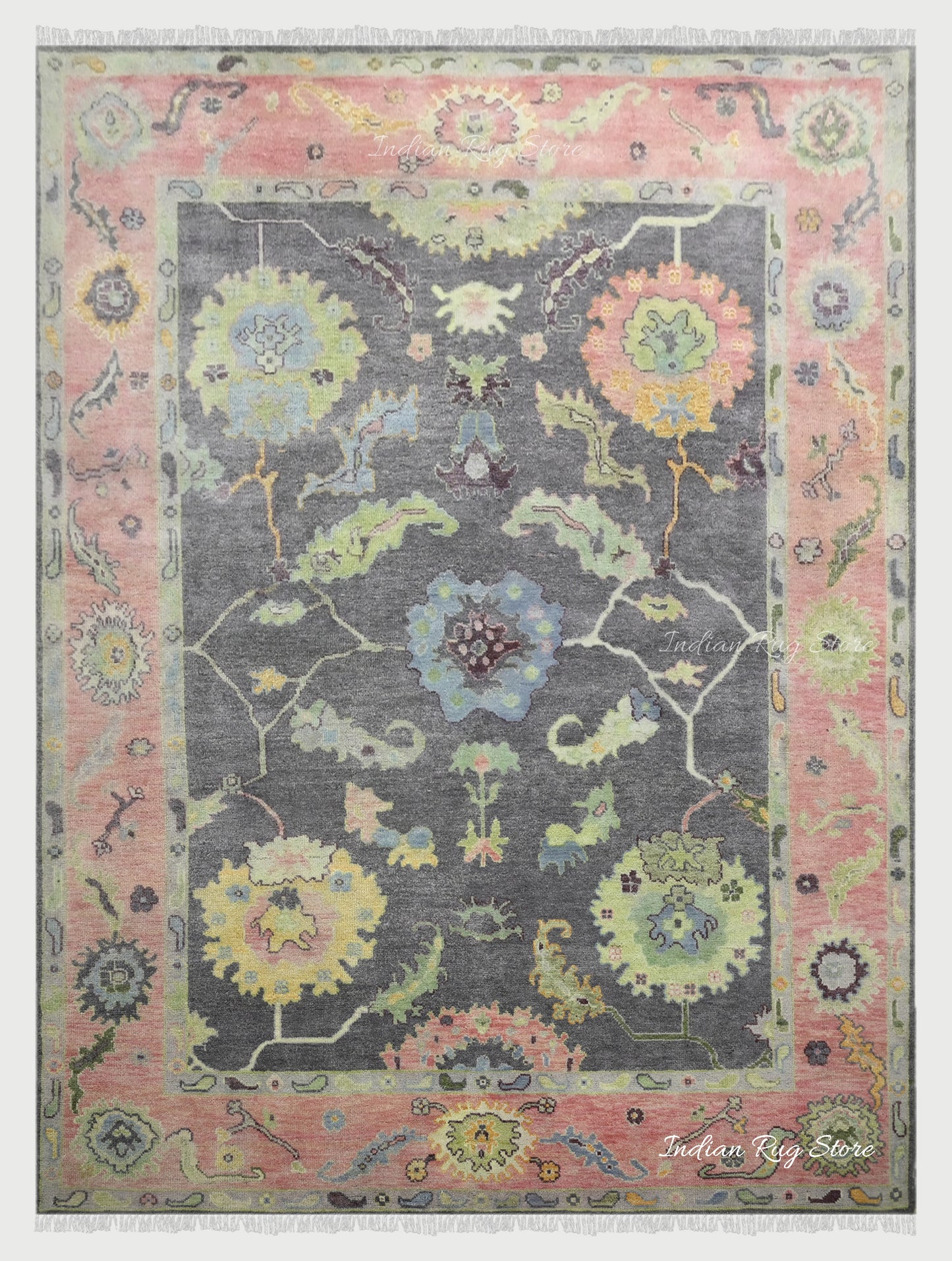 Hand Knotted Multicolor Modern Oushak Bedroom Wool Rug