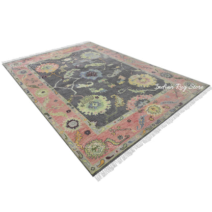 Hand Knotted Multicolor Modern Oushak Bedroom Wool Rug