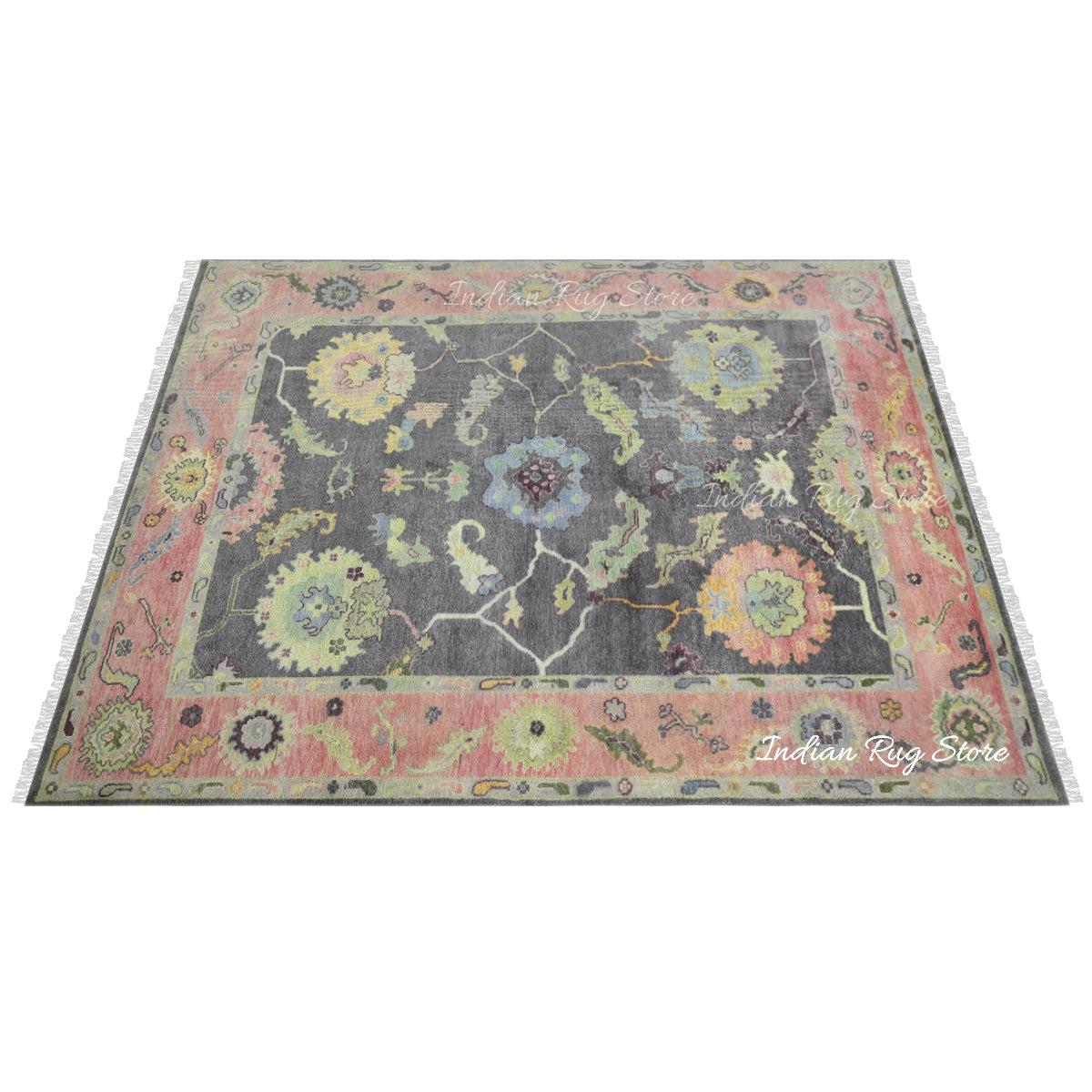 Hand Knotted Multicolor Modern Oushak Bedroom Wool Rug