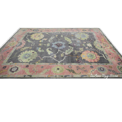 Hand Knotted Multicolor Modern Oushak Bedroom Wool Rug