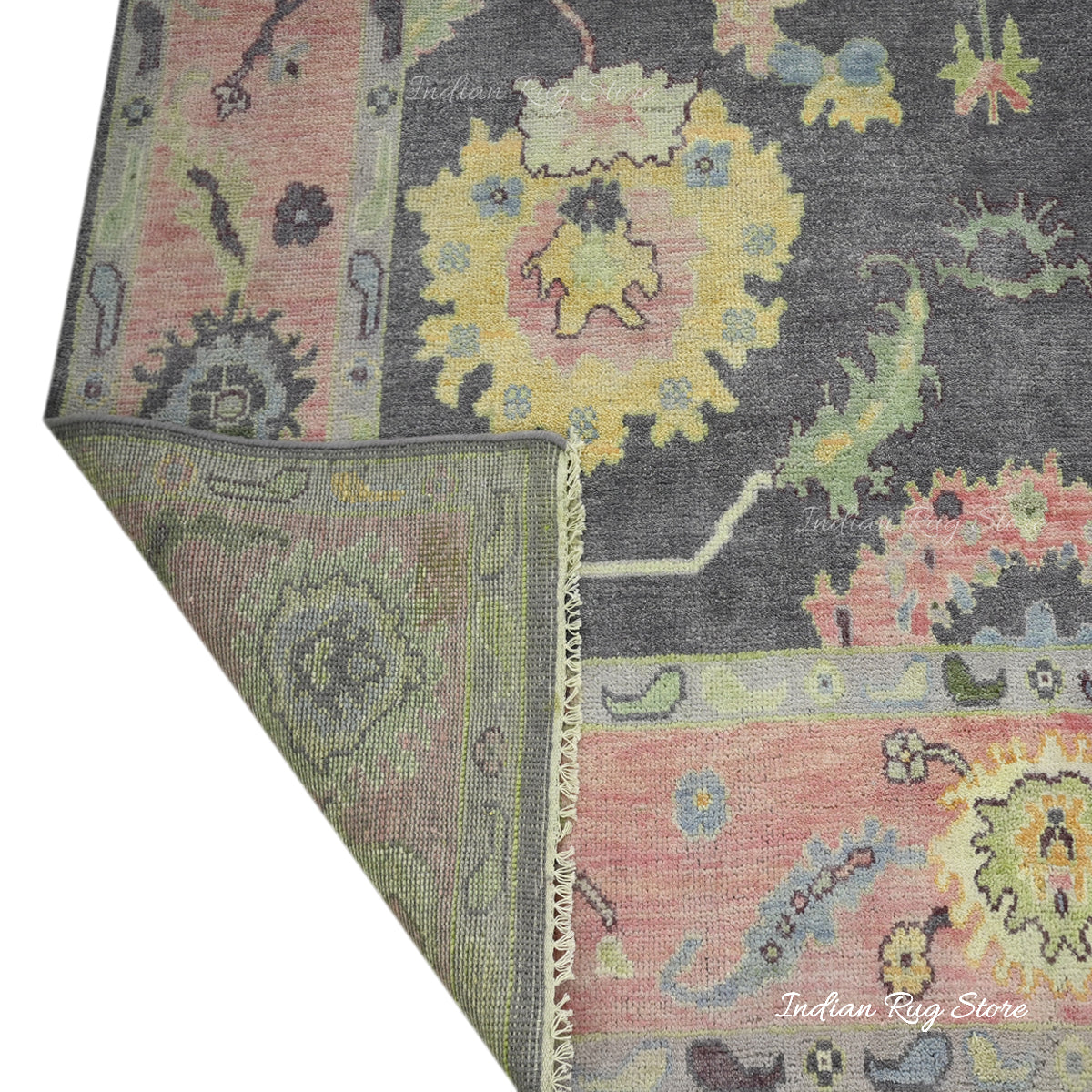 Hand Knotted Multicolor Modern Oushak Bedroom Wool Rug