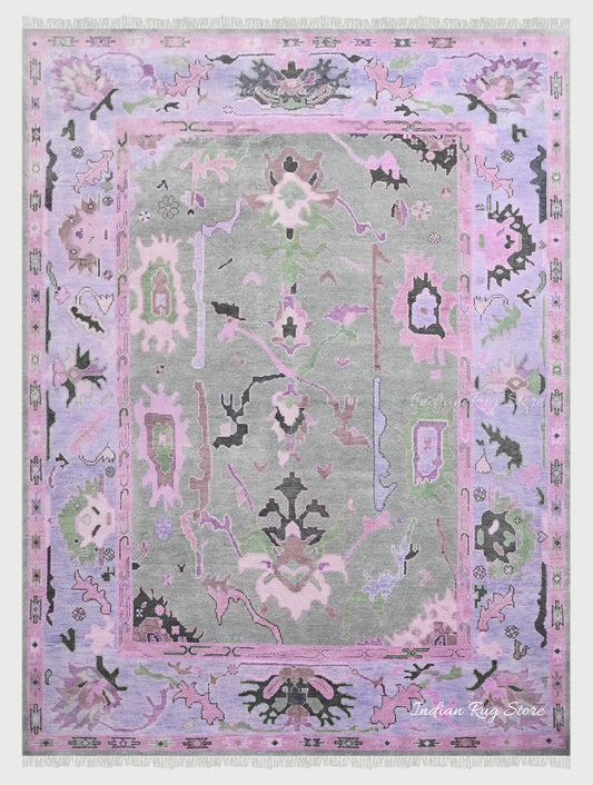 Hand Knotted Multicolor Oushak for Bedroom Balcony Rug