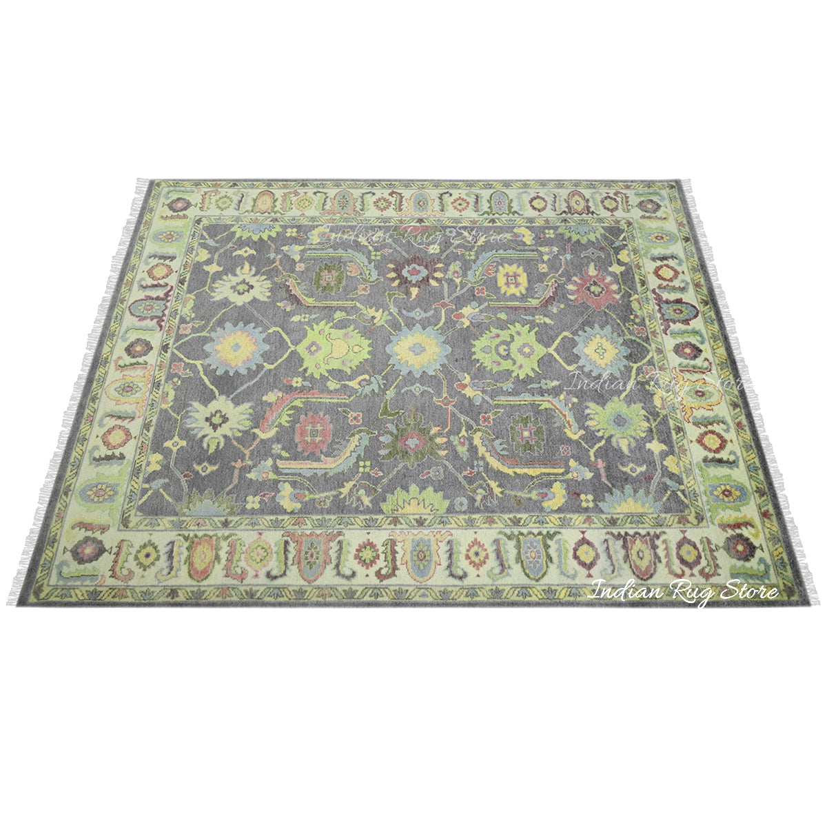 Hand Knotted Multicolor Oushak for Bedroom Area Rug