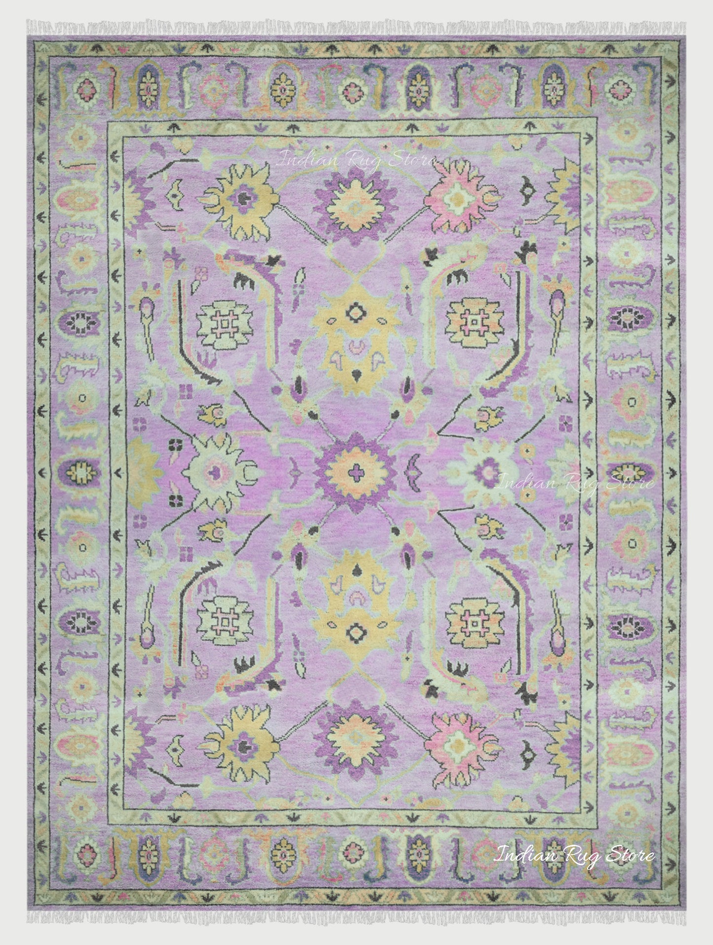 Hand Knotted Multicolor Oushak for Bedroom Rug