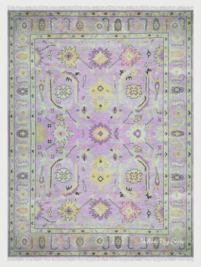 Hand Knotted Multicolor Oushak for Bedroom Rug