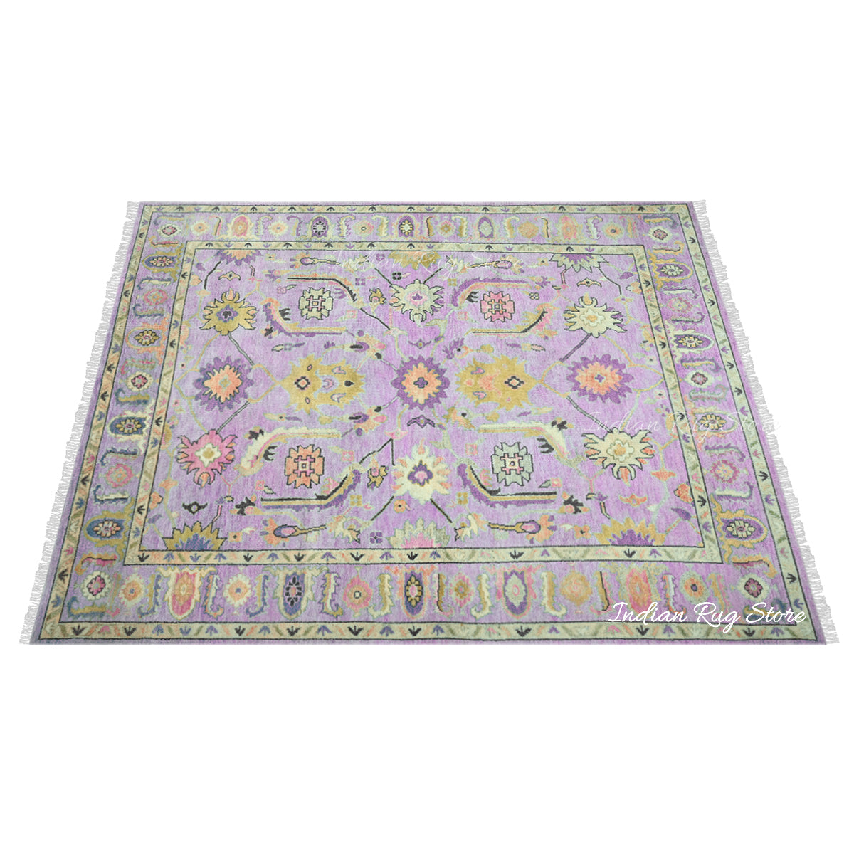 Hand Knotted Multicolor Oushak for Bedroom Rug