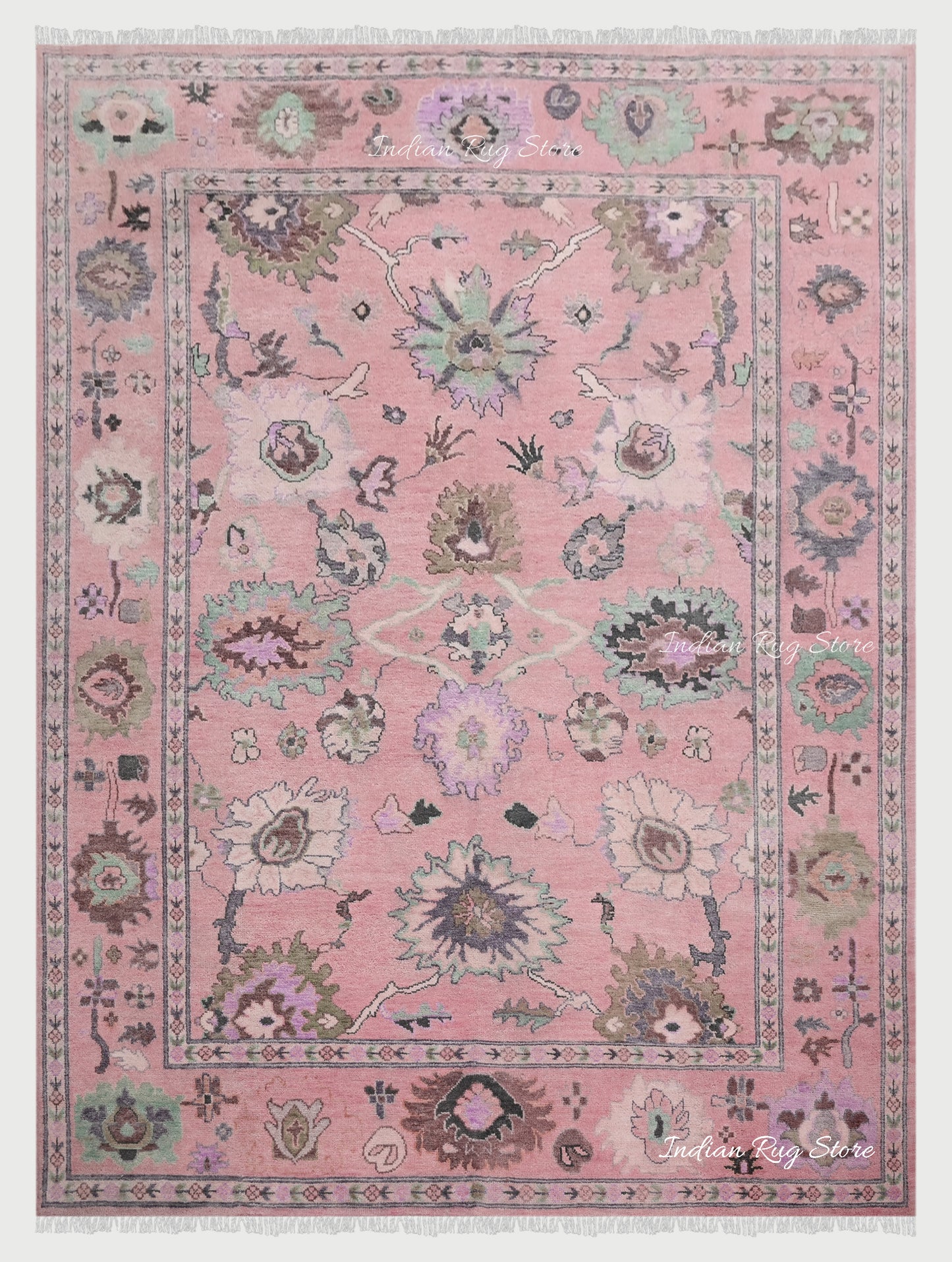 Beautiful Handmade Multicolor Oushak Wool Area Rug