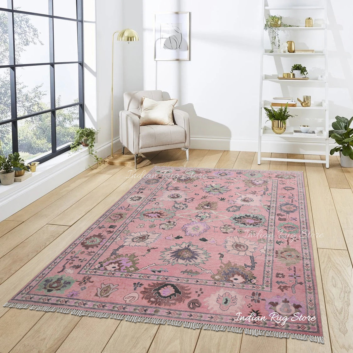 Beautiful Handmade Multicolor Oushak Wool Area Rug