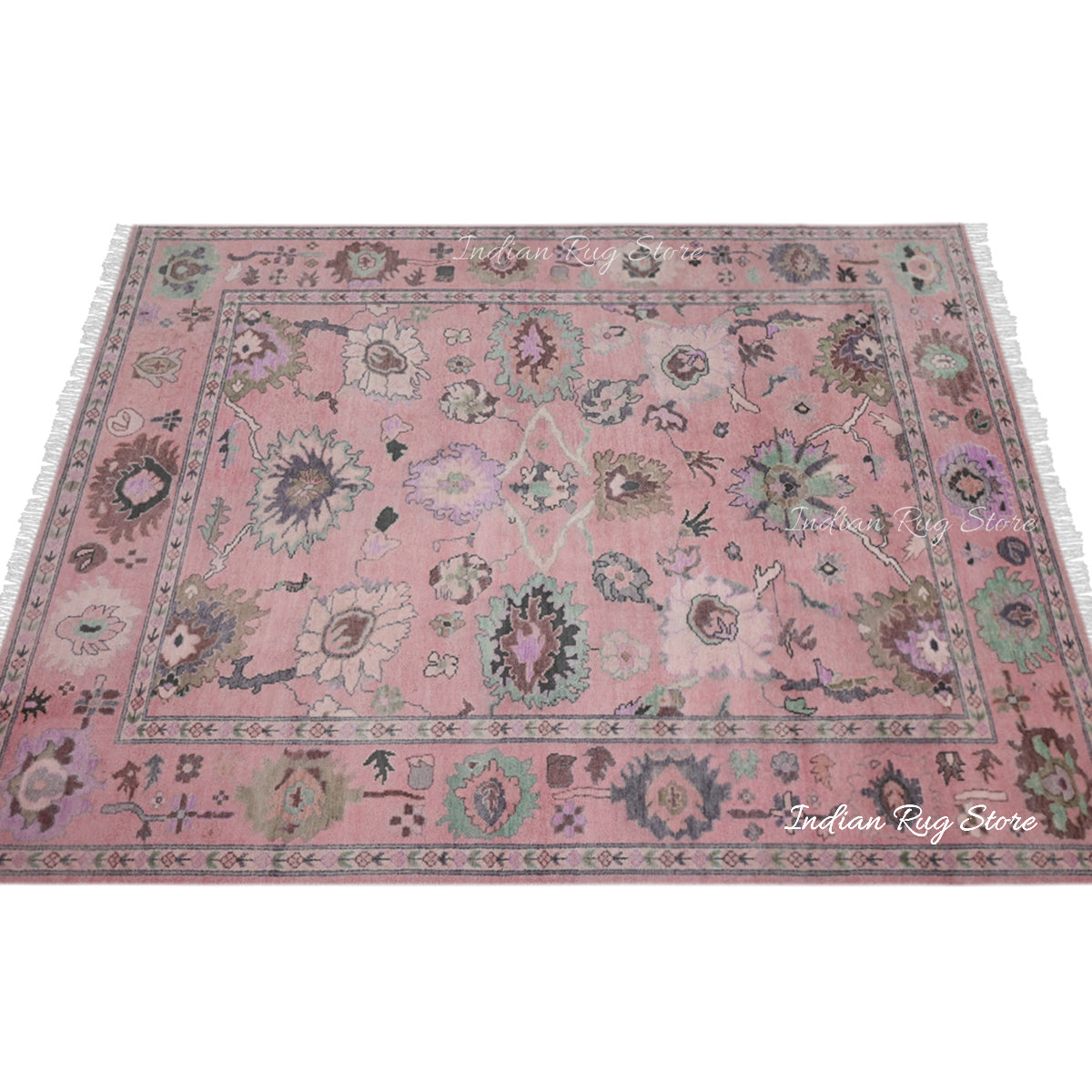 Beautiful Handmade Multicolor Oushak Wool Area Rug