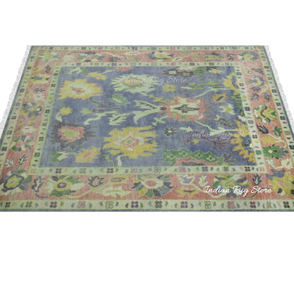 Hand Knotted Modern Oushak Bedroom Wool Area Rug