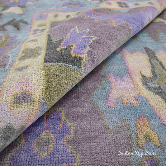 Tappeto moderno in lana Oushak annodato a mano grigio cenere per camera da letto IRSZ-103 Tappeto moderno in lana Oushak annodato a mano grigio cenere per camera da letto IRSZ-103