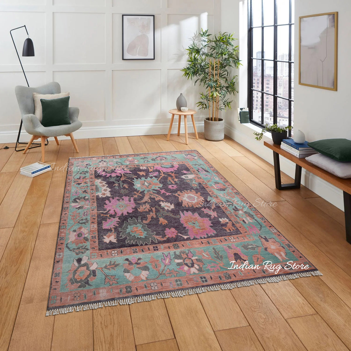 Handmade Multicolor Wool Living Room Area Rug