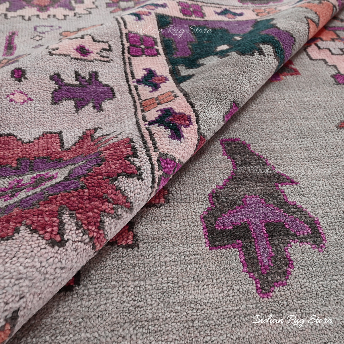 Multicolor Hand Knotted Oushak for Bedroom Rug