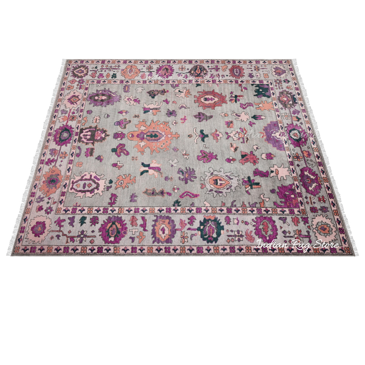 Multicolor Hand Knotted Oushak for Bedroom Rug