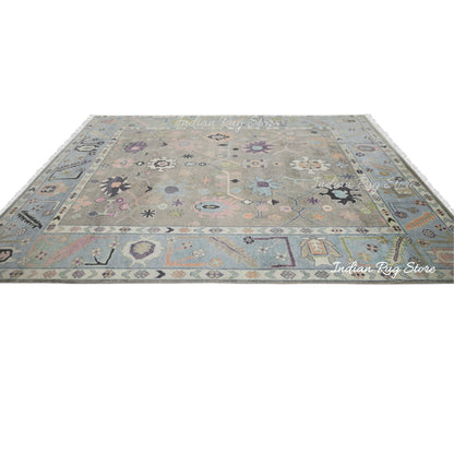 Hand Knotted Modern Oushak Bed Room Wool Rug