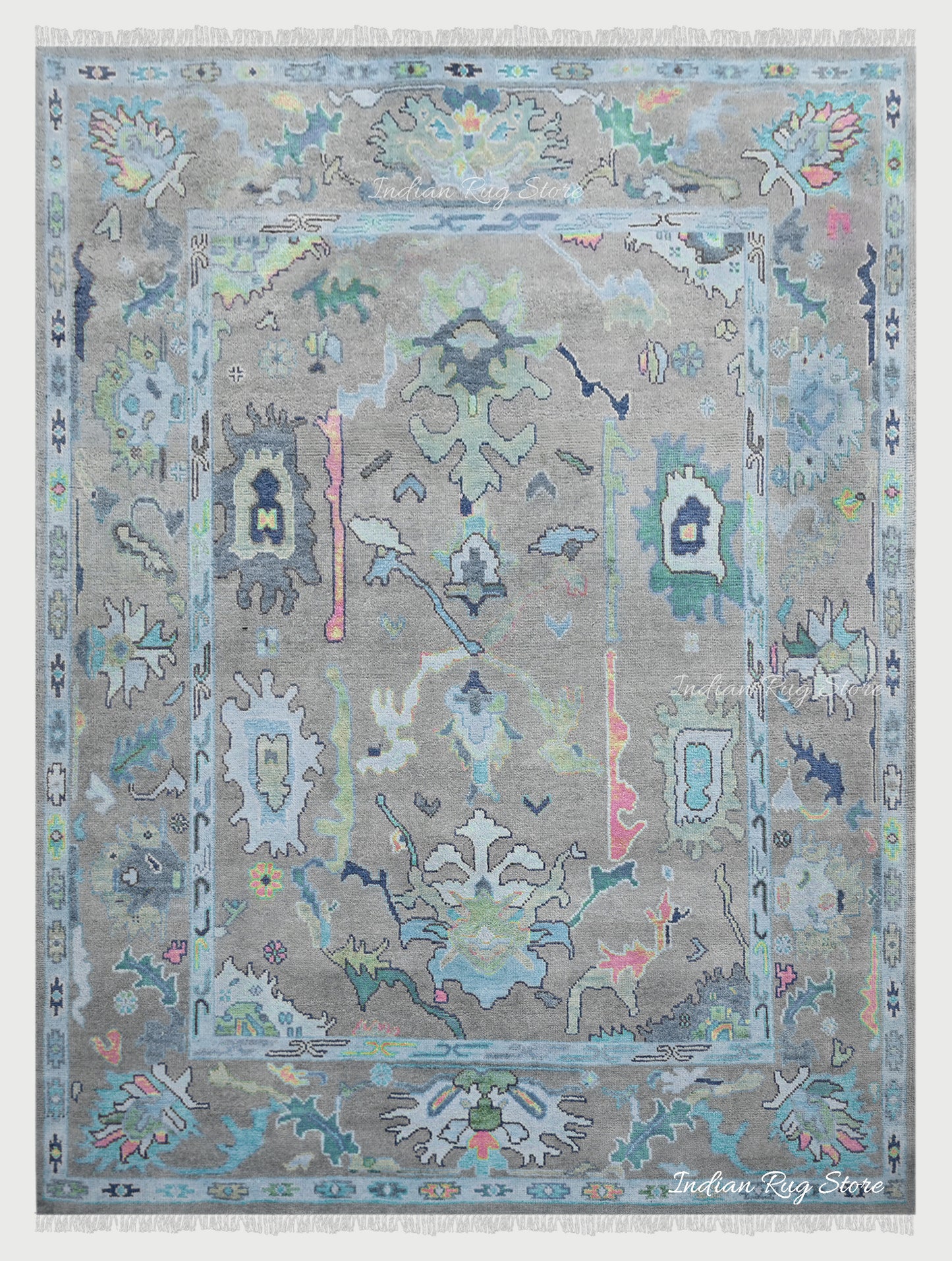 Hand Knotted Multicolor Wool Dining Room Rug