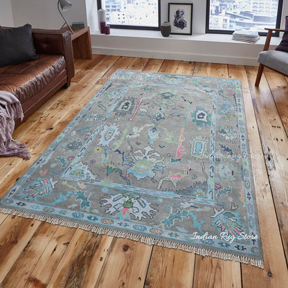 Hand Knotted Multicolor Wool Dining Room Rug