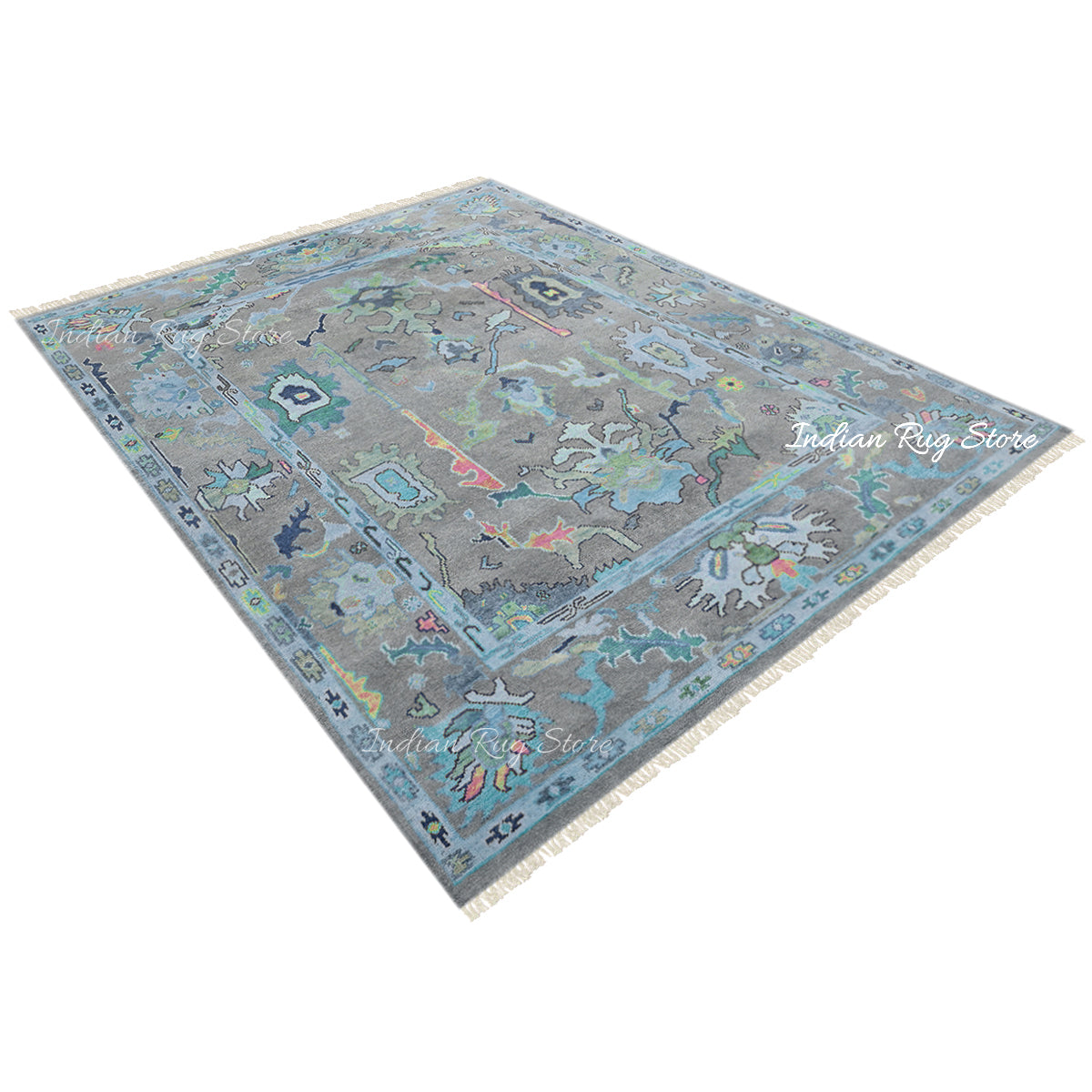 Hand Knotted Multicolor Wool Dining Room Rug