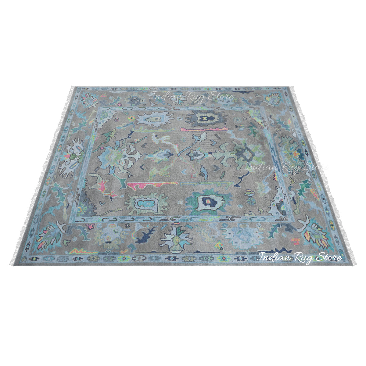 Hand Knotted Multicolor Wool Dining Room Rug