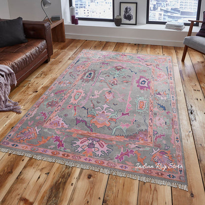 Hand Knotted Multicolor Wool Dining Room Rug