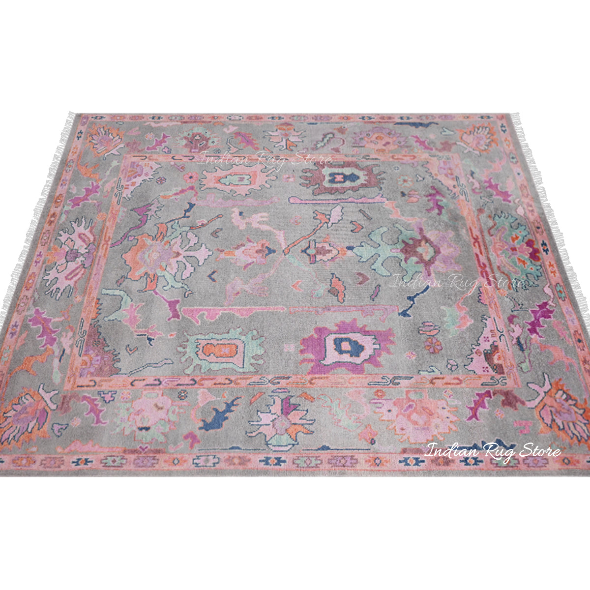 Hand Knotted Multicolor Wool Dining Room Rug