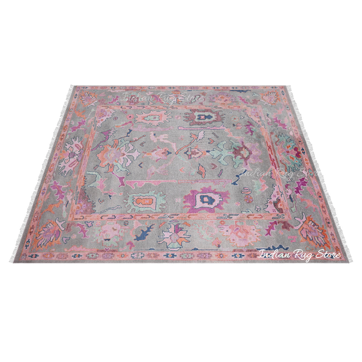 Hand Knotted Multicolor Wool Dining Room Rug