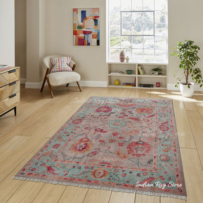 Multicolor Bedroom Handmade Wool Area Rug