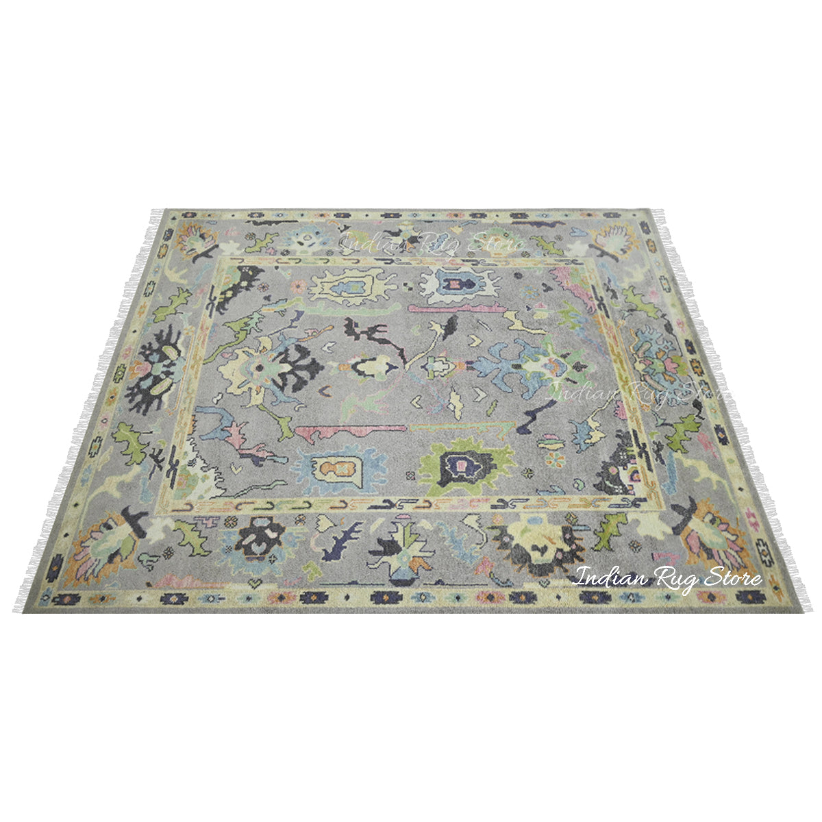 Multicolor Living Room Hand Knotted wool Area Rug